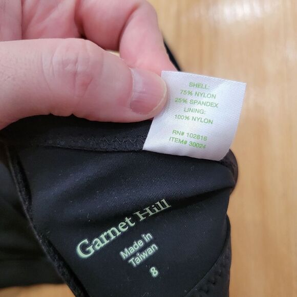 Garnet Hill Black Halter Bikini Top Size 8 Swim NWT - Picture 6 of 6